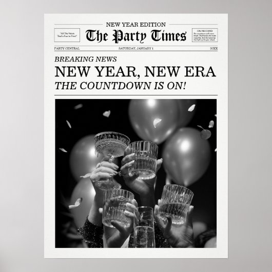 The Party Times Newspaper New Year New Era ポスター (正面)