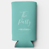 The Party & Wife Personalized Name Bachelorette スリム缶クーラー (正面)