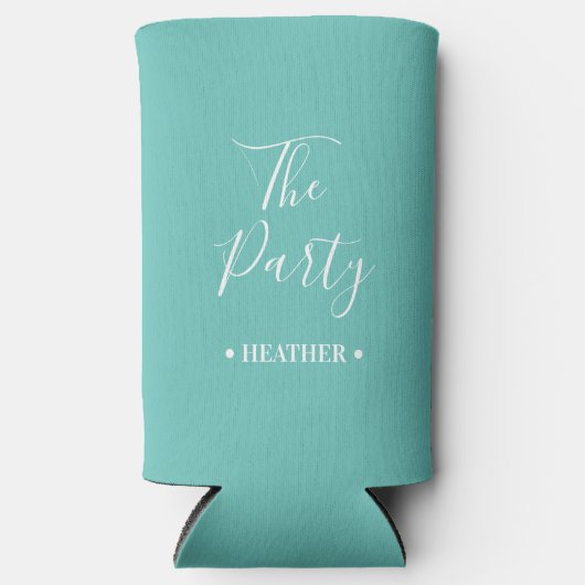 The Party & Wife Personalized Name Bachelorette スリム缶クーラー (正面)