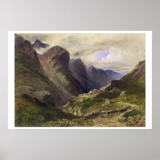 The Pass of Glencoe, 1852 (w/c) ポスター (正面)