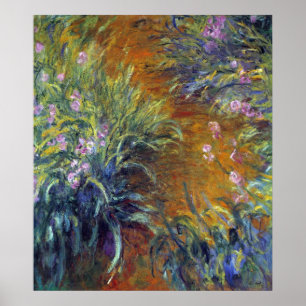 The Path Through the Irises by Claude Monet ポスター