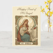 The Patron Saint of Dairymaids St Brigid カード (黄色い花)
