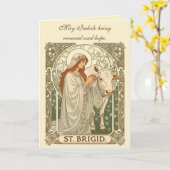 The Patroness Saint Of Dairy Workers St Brigid カード (黄色い花)