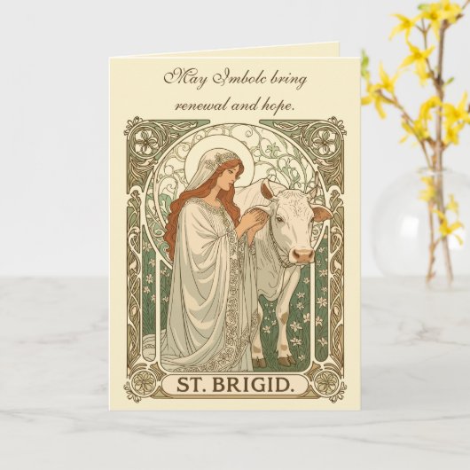 The Patroness Saint Of Dairy Workers St Brigid カード (黄色い花)