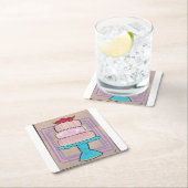 The Patterened Pastel Tower スクエアペーパーコースター (インサイチュ)