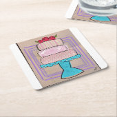 The Patterened Pastel Tower スクエアペーパーコースター (アングル)
