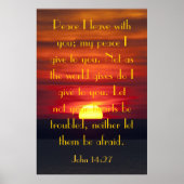 The peace of Jesus bible verse John 14:27 poster ポスター (正面)