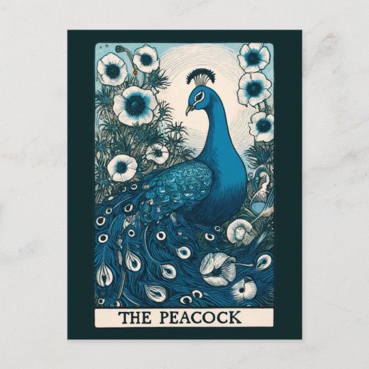 The Peacock Tarot Card Art peacocks Teal Art       シーズンポストカード (正面)