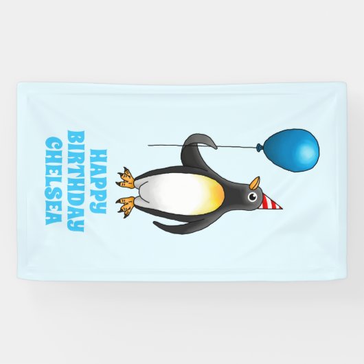 The penguin with the blue balloon 横断幕 (横)