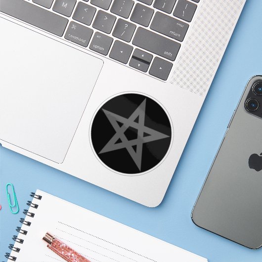 The Pentagram (grey on black) シール (ノートパソコンとiPhone)