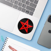 The Pentagram (red on black) シール (ノートパソコンとiPhone)