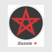 The Pentagram (red vintage on black) シール (シート)