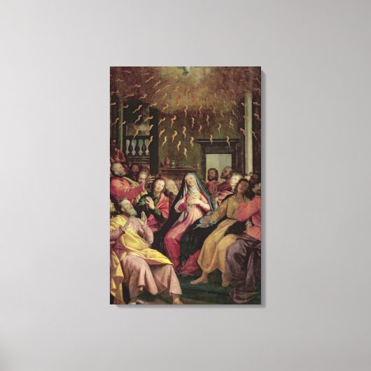 The Pentecost, c.1598 (パネル上の油) キャンバスプリント (正面)