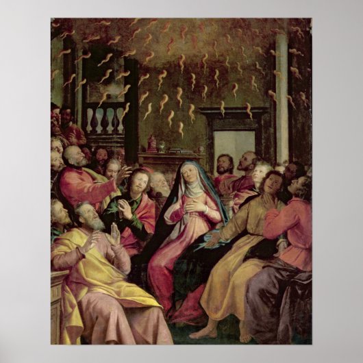The Pentecost, c.1598 (パネル上の油) ポスター (正面)
