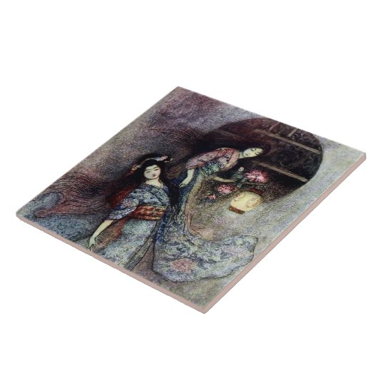 “The Peony Lantern” by Warwick Goble タイル (側面)