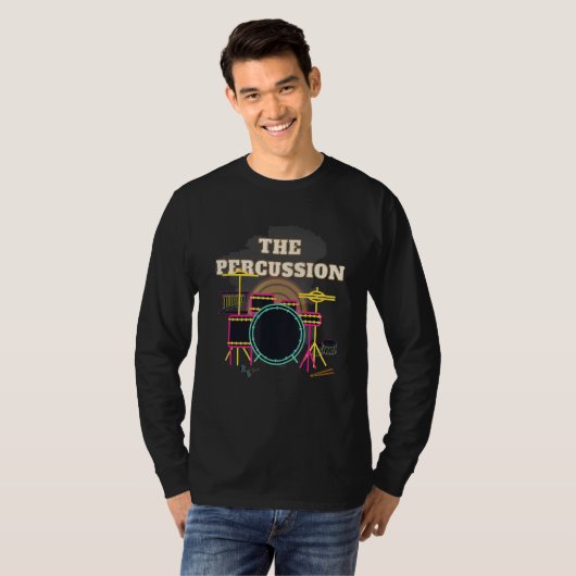 The Percussion T Shirt Fun Drummer Drums Tシャツ (正面フル)
