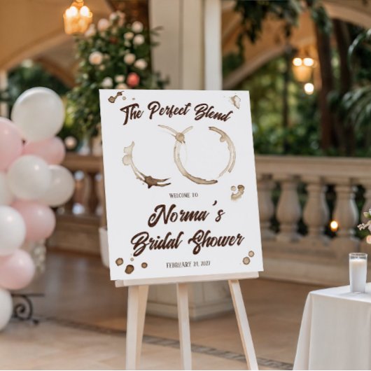 The Perfect Blend! Coffee Bridal Shower Welcome ポスター