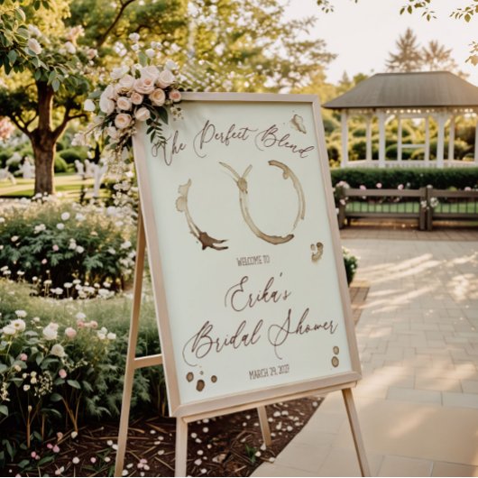 The Perfect Blend! Coffee Bridal Shower Welcome ポスター