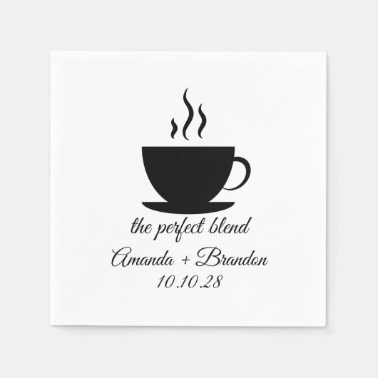 The Perfect Blend Coffee lovers 結婚's スタンダードカクテルナプキン (正面)