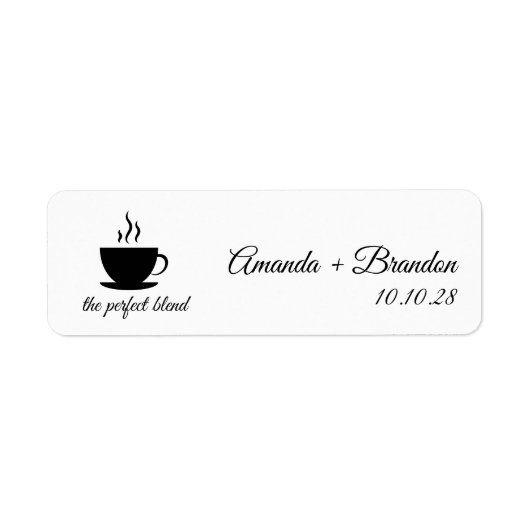 The Perfect Blend Coffee Script Wedding Favor  ラベル (正面)