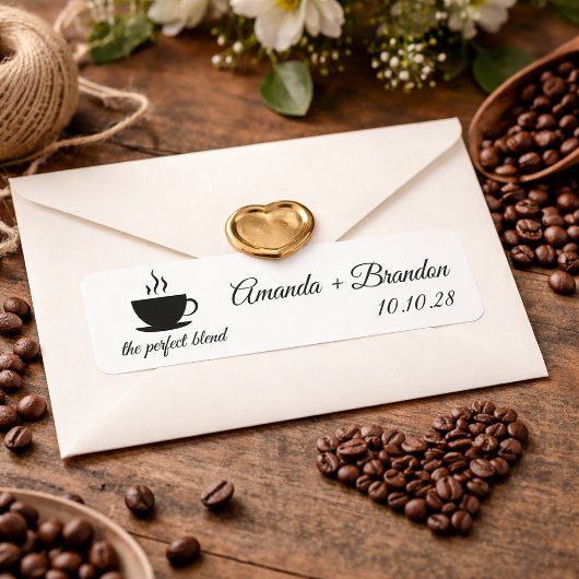 The Perfect Blend Coffee Script Wedding Favor  ラベル
