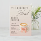 The Perfect Blend Coquette コーヒー ブライダルシャワー 招待状 (スタンド正面)