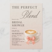 The Perfect Blend Coquette Coffee Bridal Shower 招待状 (正面)