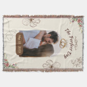 The Perfect Day Custom Wedding Pic w/Rings & Date スローブランケット (正面)