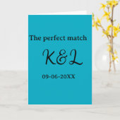 The perfect match couple name letter date blue sim カード (黄色い花)