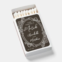 The Perfect Match Vintage Drawn Wedding Favor