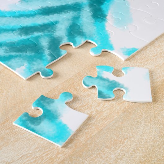 The perfect match winter blue pine tree wedding na ジグソーパズル (側面)