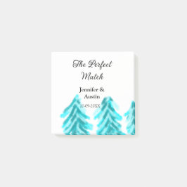 The perfect match winter blue pine tree wedding na ポストイット