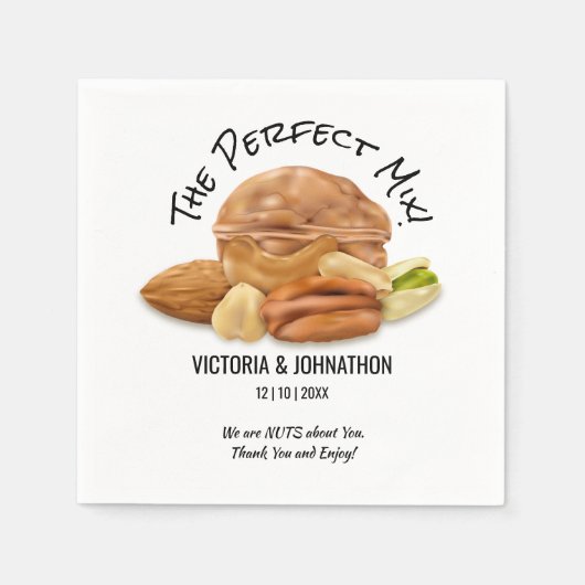 The Perfect Mix Nutsありがとう |の結婚処理 スタンダードカクテルナプキン (正面)