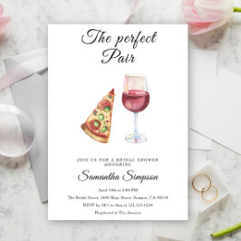 The Perfect Pair Wine and Pizza Bridal Shower 招待状