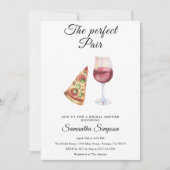 The Perfect Pair Wine and Pizza Bridal Shower 招待状 (正面)