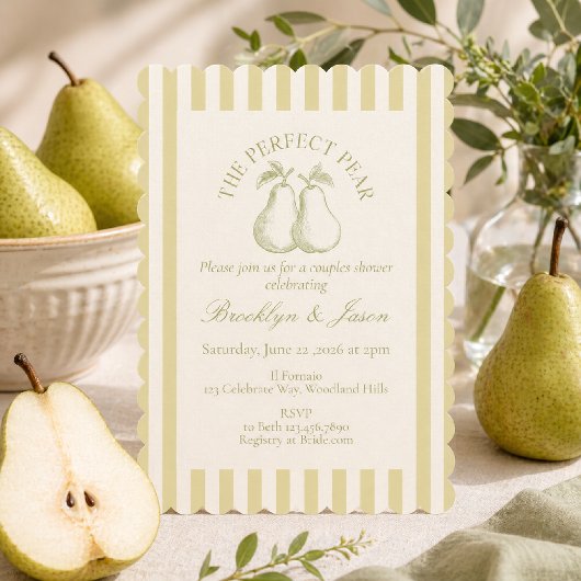 The Perfect Pear Couples Bridal Shower  招待状