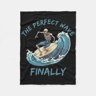 The Perfect Wave Finally Funny Skeleton Surfer Sur フリースブランケット