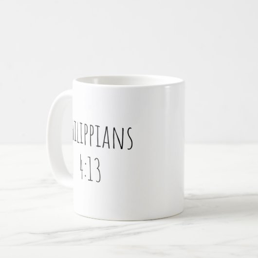 The Philippians 4:13 Mug コーヒーマグカップ (正面左)