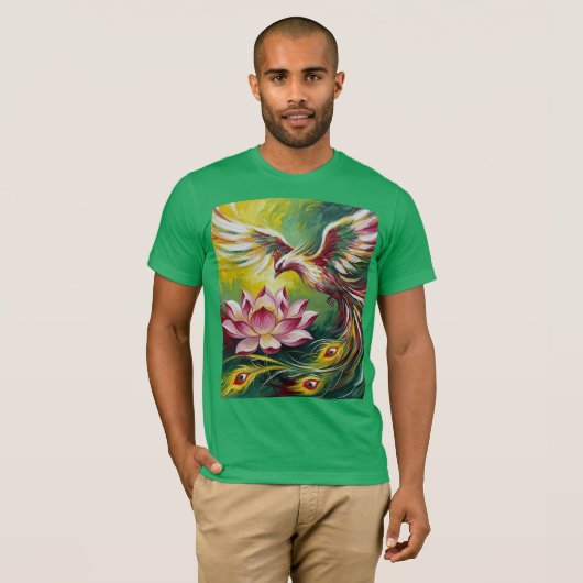The phoenix and the Sacred Lotus Tシャツ (正面フル)