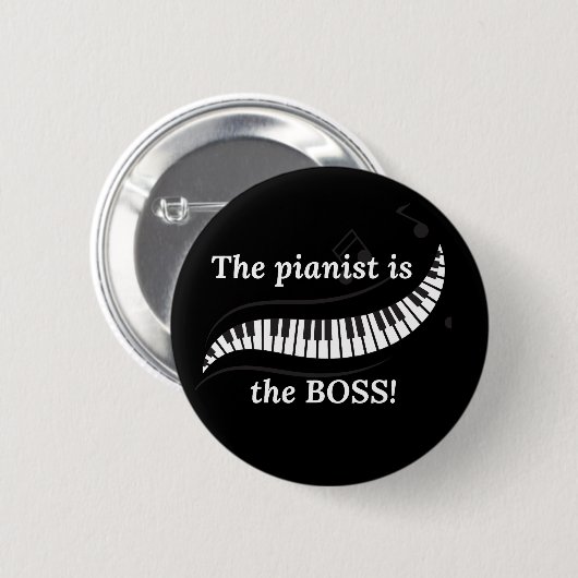 The pianist is the BOSS Button 缶バッジ (正面&裏面)