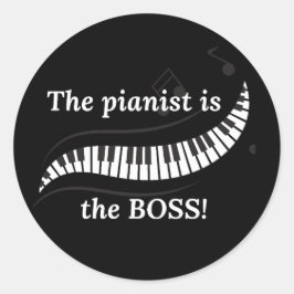 The pianist is the BOSS Stickers ラウンドシール