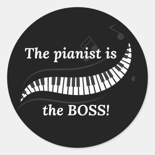 The pianist is the BOSS Stickers ラウンドシール (正面)