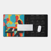 The Pianist Original Oil Painting 2026 calendar De デスクマット (キーボード&マウス)