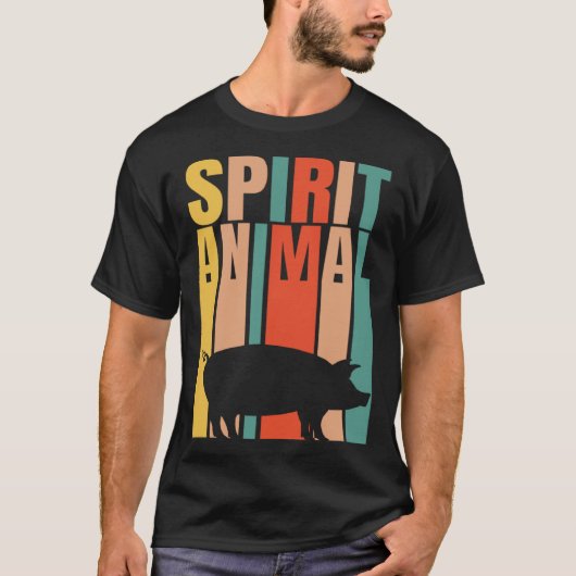 The Pig Is My Spirit Animal  Retro Tシャツ (正面)