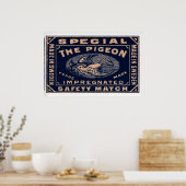 The Pigeon - Matchbox Print - Sweden Wall Art ポスター (キッチン)