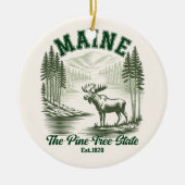 The Pine Tree State - Mountain Forest View セラミックオーナメント (正面)
