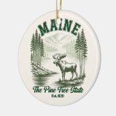 The Pine Tree State - Mountain Forest View セラミックオーナメント (左)