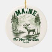 The Pine Tree State - Mountain Forest View セラミックオーナメント (裏面)