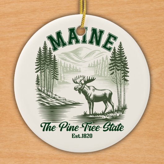 The Pine Tree State - Mountain Forest View セラミックオーナメント