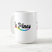 The Pines Fire Island NY rainbow logo LGBTQプライド コーヒーマグカップ (正面左)